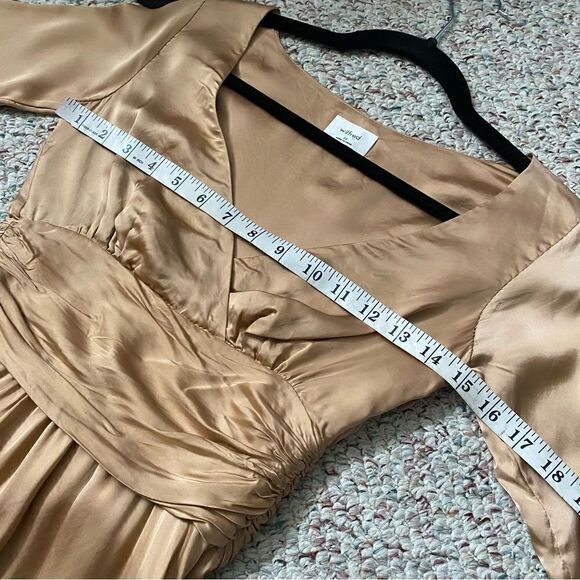 Aritzia Wilfred Cupro Satin Longsleeve Mini Dress Women Size 00 - Picture 6 of 9